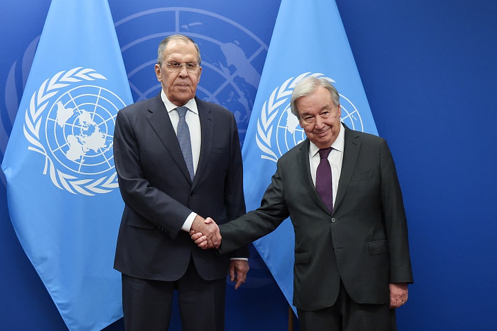 Press release on Foreign Minister Sergey Lavrov’s meeting with UN Secretary-General António Guterres, New York